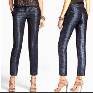 Express Editor Dress Pants in Metallic blue tweed